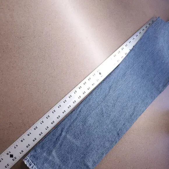 American Eagle Low Rise Baggy Jeans Women 2 Blue Stretch Faded Y2K Skater 90s - Picture 7 of 9